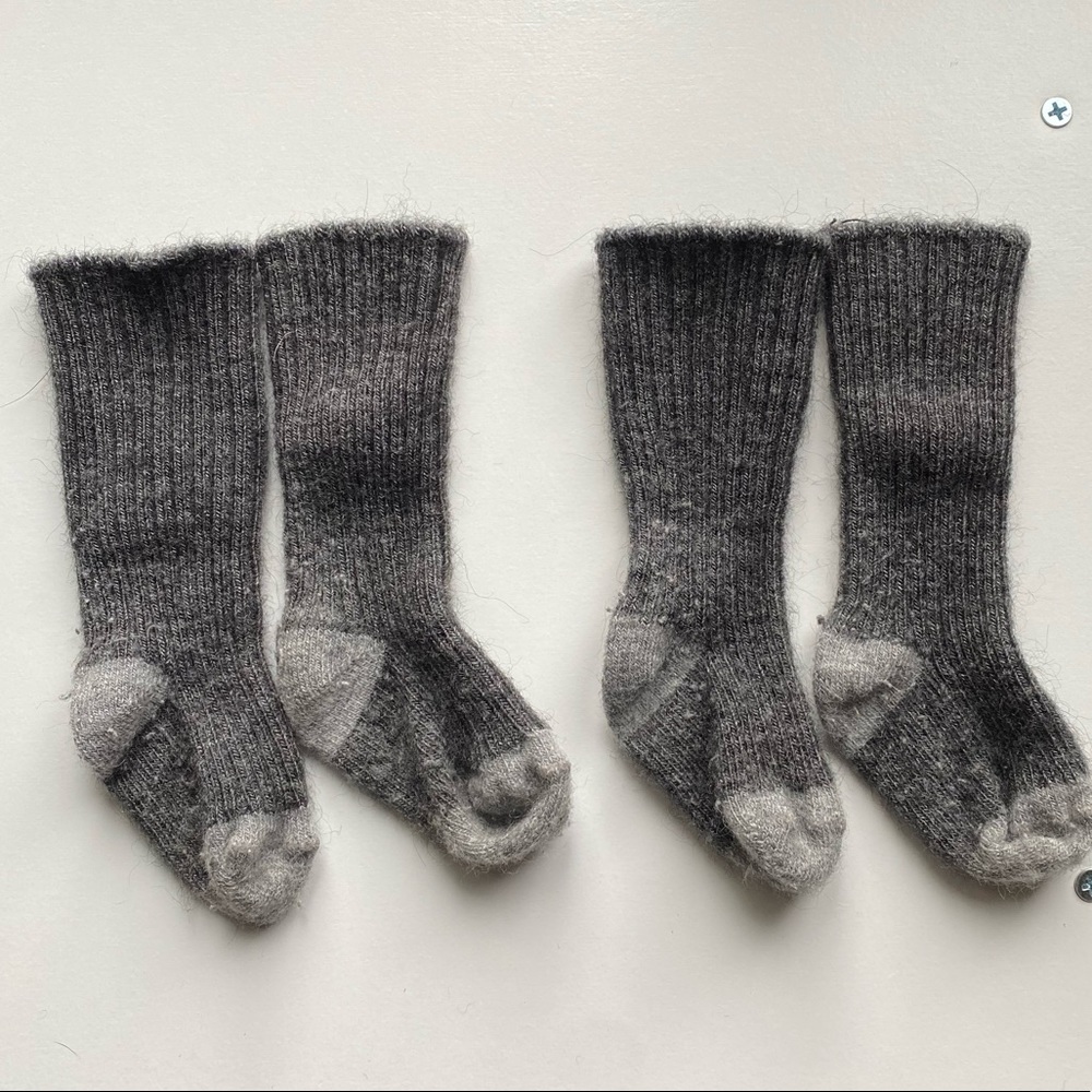 2 Pair WARM 100% Alpaca Socks for Baby